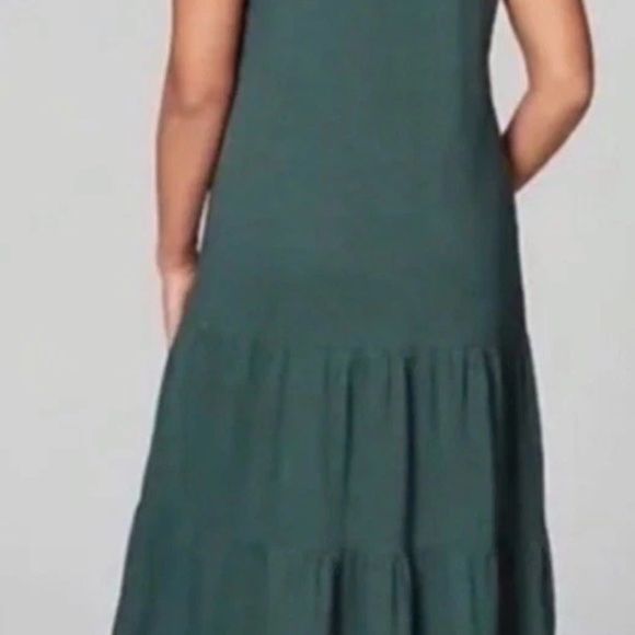 J Jill Fatigue Green Sleeveless Tiered Dress - Picture 7 of 10